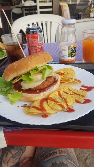 Beyond meat burguer at Veggie Momi in Albufeira