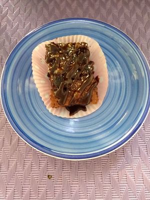 Yummy brownie at Veggie Momi in Albufeira