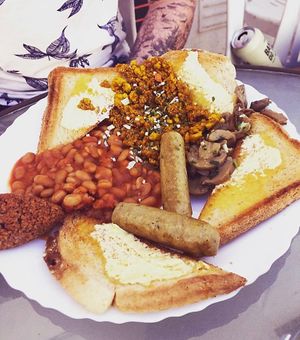 The cooked breakfast  at Veggie Momi in Albufeira