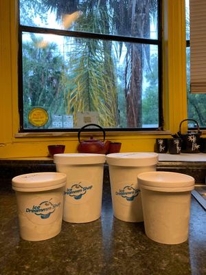 Brought home 2 quarts and 2 pints of vegan ice cream! at Ice Dreammm Shop in Lutz