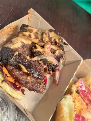 Burnt but cold food  at On The Bus in Milwaukee