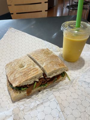 Ginger smoothie + spicy Italian   at On The Bus in Milwaukee