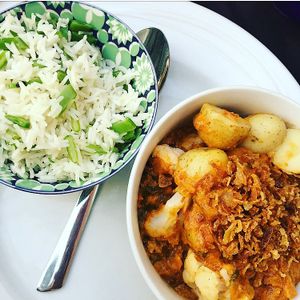 Vegan potato and cauliflower curry at La Cocina in Javea