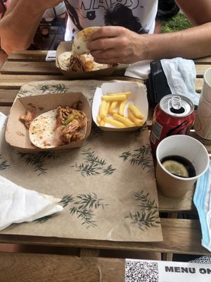 4 tacos each: jackfruit & heura (soy meat) at The Burger Cafe in Tenerife