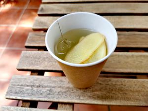 Ginger water at The Burger Cafe in Tenerife