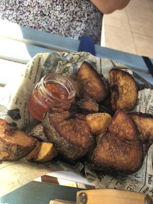 Potato wedges made from scratch not frozen at The Burger Cafe in Tenerife