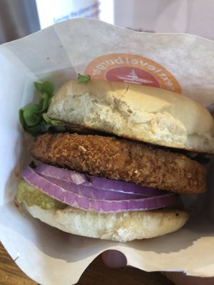 Crispy chickn burger at Next Level Burger - Roosevelt in Seattle