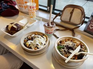 Caesar salad, shakes, shroom fries, burger   at Next Level Burger - Roosevelt in Seattle