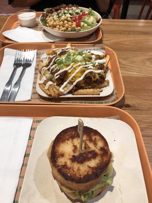 Garden Grilled Cheese with Gouda, Chili Chz Style Fries, Cobb Salad at Next Level Burger - Roosevelt in Seattle