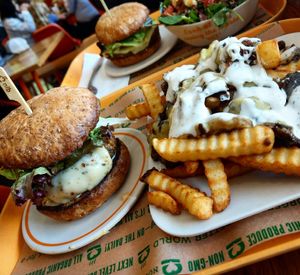 Signature burger with pepper jack cheeze at Next Level Burger - Roosevelt in Seattle