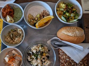Vegan Breakfast Plate (12€). Super good! at Cafe Morgenrot in Berlin