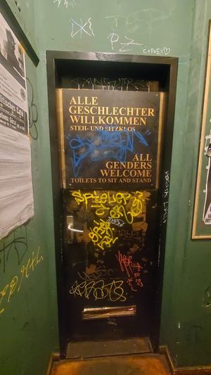 All gender bathroom at Cafe Morgenrot in Berlin