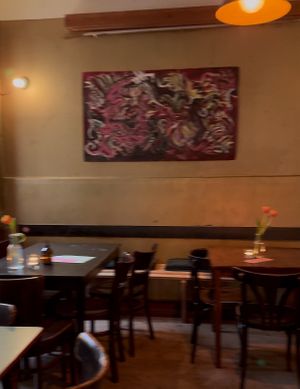 Inside hall seating area  at Cafe Morgenrot in Berlin