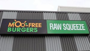 MFB & RS sign at Charlie's Raw Squeeze in Ipswich