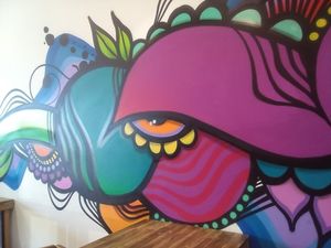 MFB & RS wall at Charlie's Raw Squeeze in Ipswich