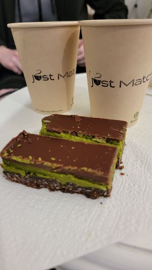 Matcha lattes and vegan matcha bars at Just Matcha Tea Shop - Pandora Ave in Victoria