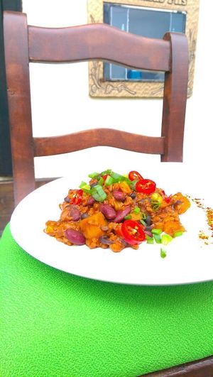 our vegan chili.
But not always available ;)
 at Herbstapfel in Kassel