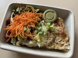 Vegan mozarella pie at Barbarella Juicebar in Ljubljana