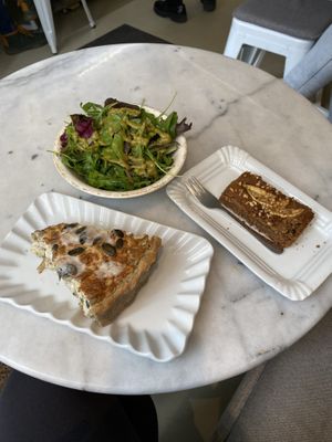 Quiche and chickpea blondie  at Barbarella Juicebar in Ljubljana