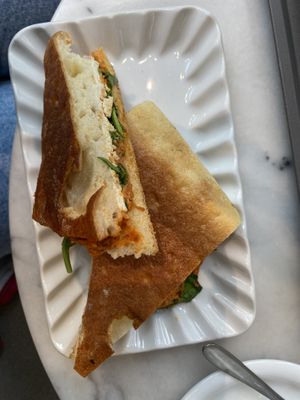 sandwich with tofu and vegan pesto   at Barbarella Juicebar in Ljubljana