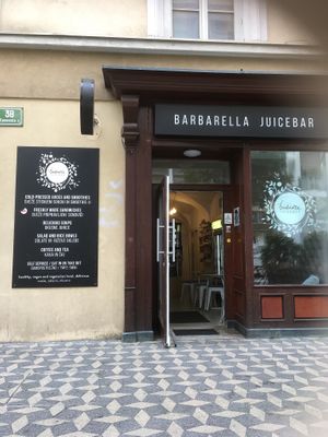 Storefront  at Barbarella Juicebar in Ljubljana