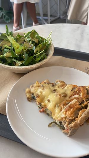 Quiche with optional salad   at Barbarella Juicebar in Ljubljana