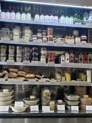 Cabinet of of food to go   at Barbarella Juicebar in Ljubljana