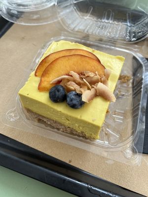 Mango cube  at Barbarella Juicebar in Ljubljana