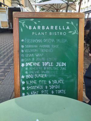 Today's specials at Barbarella Juicebar in Ljubljana