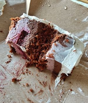 Sorry, for the messiness, just wanted to show how incredibly thick the inside is. Just a pure block of fat... at Barbarella Juicebar in Ljubljana