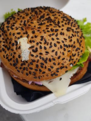 Bbq burger at Barbarella Juicebar in Ljubljana