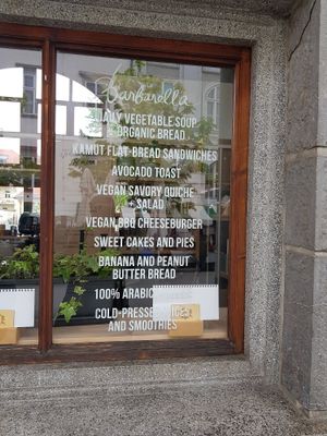 Part of the menu at Barbarella Juicebar in Ljubljana
