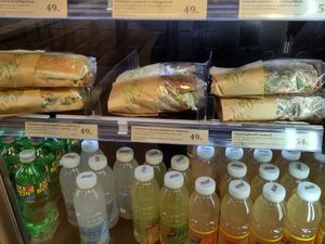 Three different vegan sandwiches at The Food Stall - Train Station in Odense