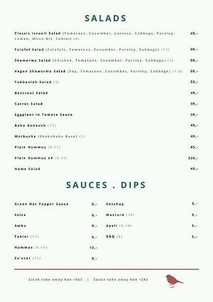 menu pg 1 at  Paprika in Prague