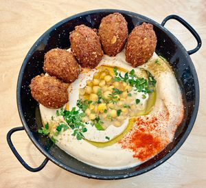 Hummus falafel plate  at  Paprika in Prague