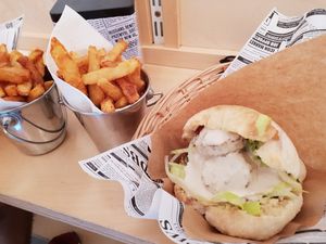 hummus falafel pita at  Paprika in Prague