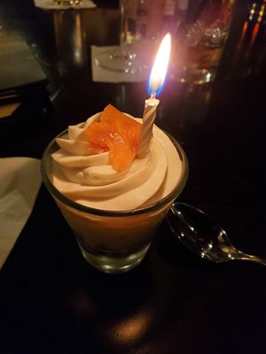 They put a candle in my dessert for my birthday 😁 at Harvest Seasonal Grill & Wine Bar in Harrisburg