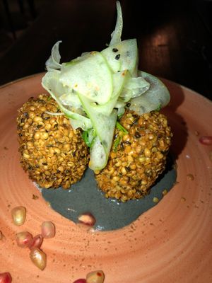Edamame crab cakes   at Soul Tavern in Miami Beach