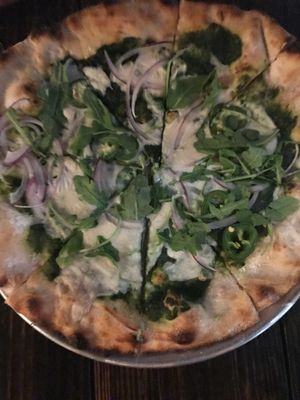Pesto pizza (veganized) at Soul Tavern in Miami Beach