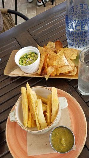 Edamame hummus and yucca fries at Soul Tavern in Miami Beach