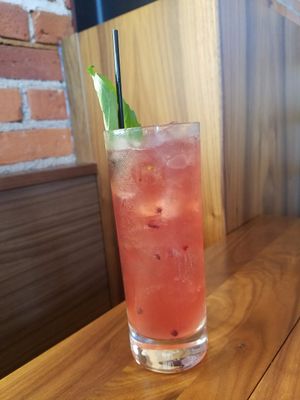 strawberry basil lemonade cocktail at Maru Sushi in Kalamazoo