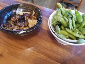 edamame and mushroom medley at Maru Sushi in Kalamazoo