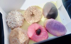 6 different, super tasty donuts!   at Devi's Donuts and Sweets in Long Beach