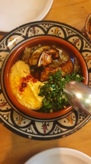 Hummus, Tabbouleh & Eggplant Paste at Horia in Brussels