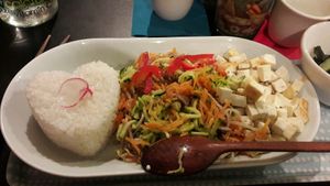 Vegan japchae at Boli Cafe in Toulouse