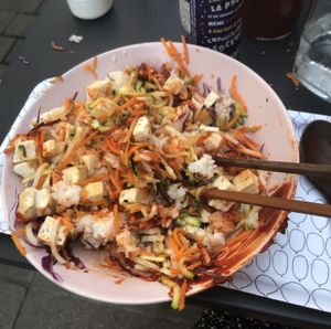 Bibimbap with gojuchang (mixed).  at Boli Cafe in Toulouse