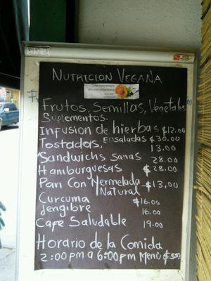 Breakfast menu at Schizandra in Oaxaca