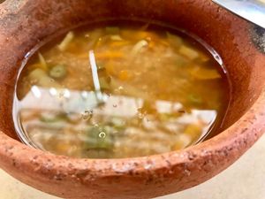 Quinoa soup at Schizandra in Oaxaca