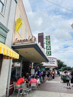 Adorable setting and worth the wait  at Leopold's Ice Cream in Savannah