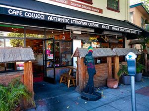 Front of Cafe Colucci at Cafe Colucci in Oakland
